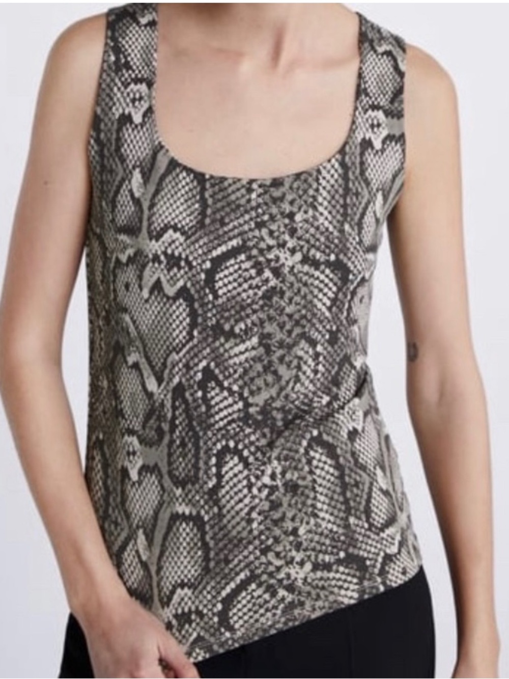 Zara Snake-Print Tank Top - Black & Cream NEW